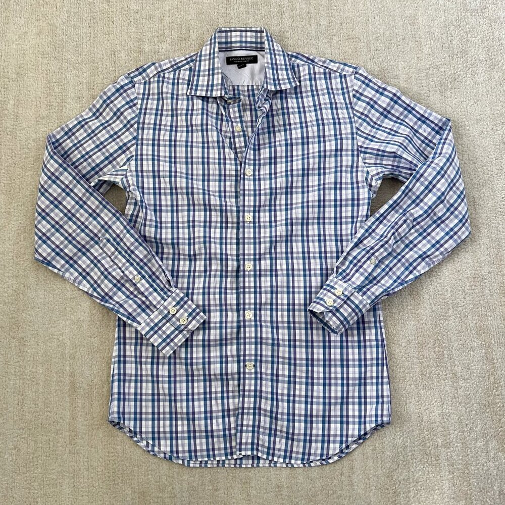 Banana Republic Slim Fit Non Iron Long Sleeve Button Up Cotton Shirt XS